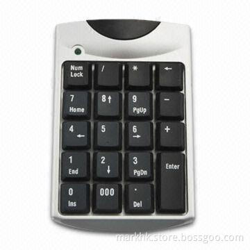 Numeric Keyboard with 19 Keys, Solid/Durable Structure and 10 Million Key Stroke Lifespan